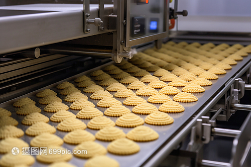 食品加工厂生产的饼干